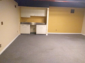 The larger office in the suite includes a kitchenette. Click for a larger version.